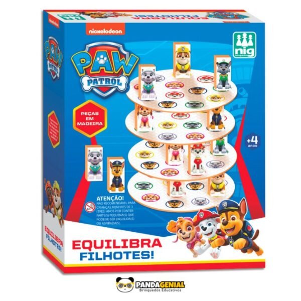 Jogo Torre Equilibra Filhotes - Patrulha Canina de Madeira - Imagem 3
